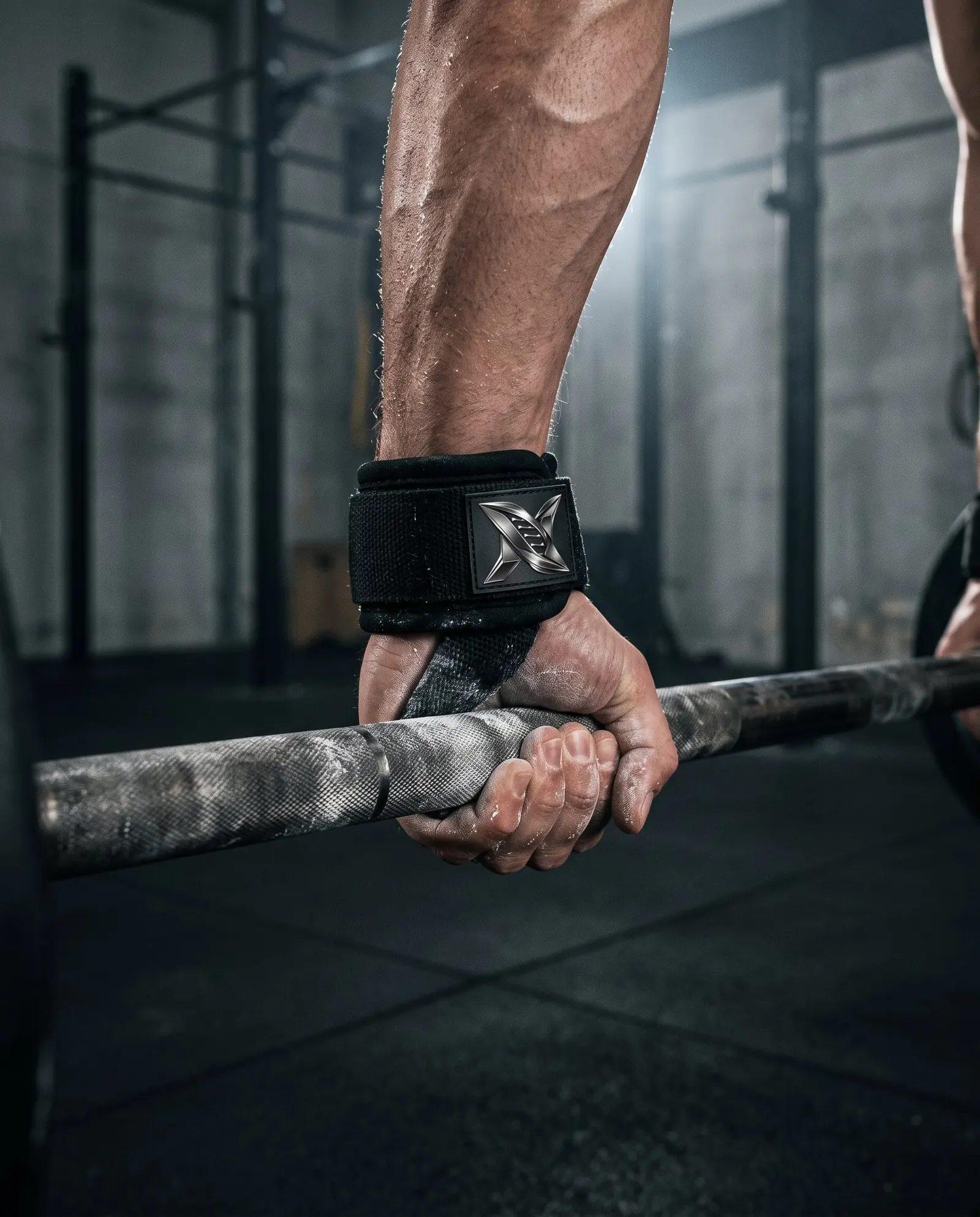 Athlete deadlifting with Nexen lifting straps